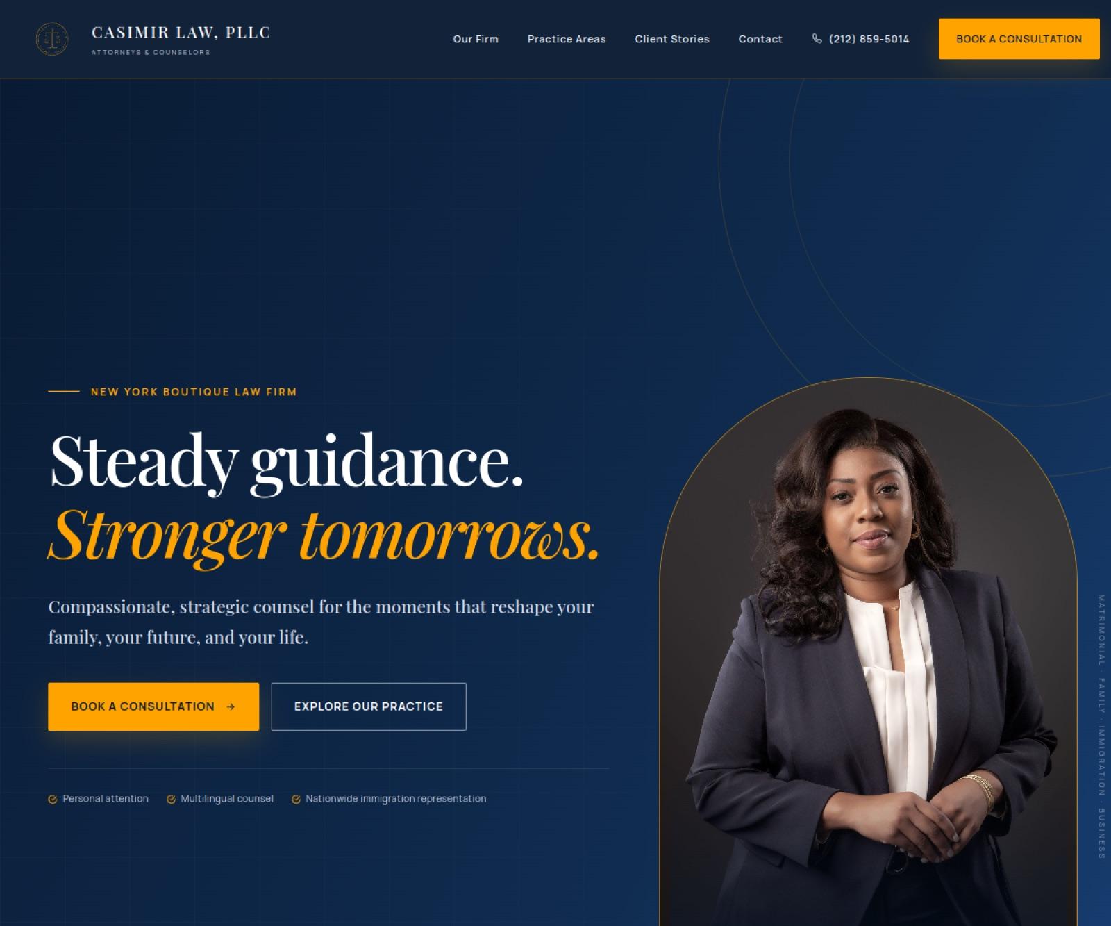 Casimir Law website designed and developed by AlphaDjet